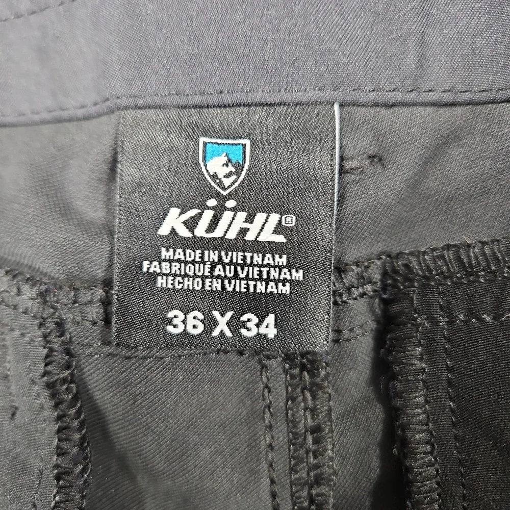 Kuhl Resistor Chino Pants Mens 36x34 Black Technical Outdoor Hiking Stretch 5225